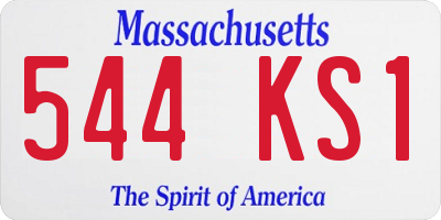 MA license plate 544KS1