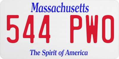 MA license plate 544PW0