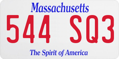 MA license plate 544SQ3