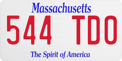 MA license plate 544TD0
