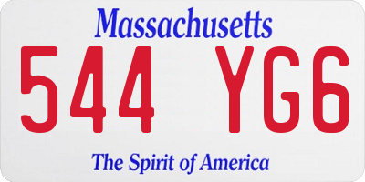 MA license plate 544YG6