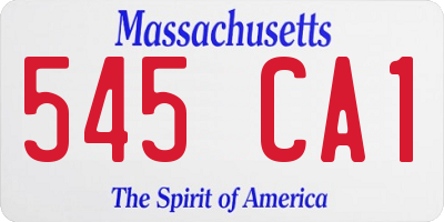 MA license plate 545CA1