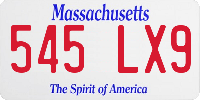 MA license plate 545LX9