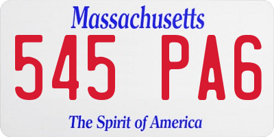 MA license plate 545PA6