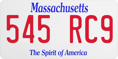 MA license plate 545RC9