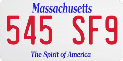MA license plate 545SF9
