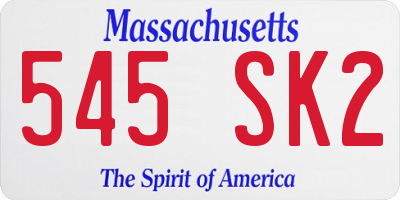 MA license plate 545SK2