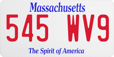 MA license plate 545WV9