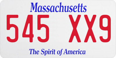 MA license plate 545XX9