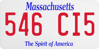 MA license plate 546CI5