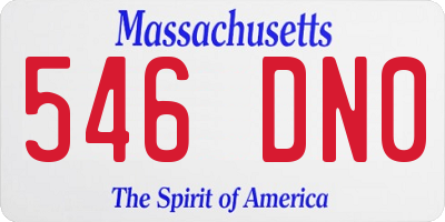 MA license plate 546DN0