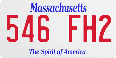 MA license plate 546FH2