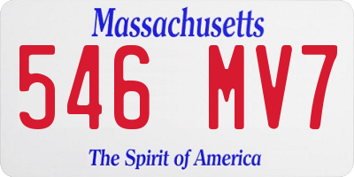 MA license plate 546MV7