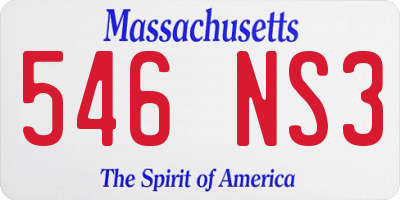 MA license plate 546NS3