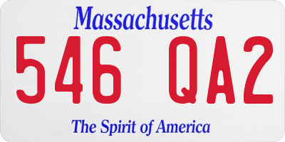 MA license plate 546QA2