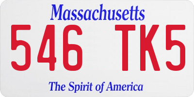 MA license plate 546TK5