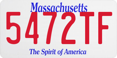 MA license plate 5472TF