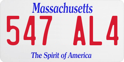 MA license plate 547AL4