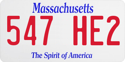 MA license plate 547HE2