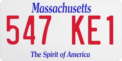 MA license plate 547KE1