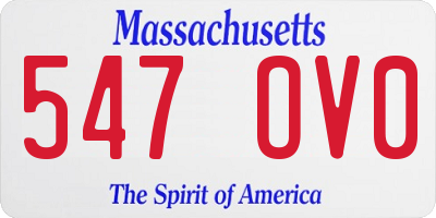 MA license plate 547OV0