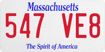 MA license plate 547VE8