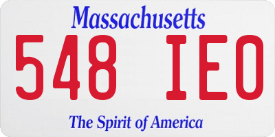 MA license plate 548IE0