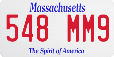 MA license plate 548MM9