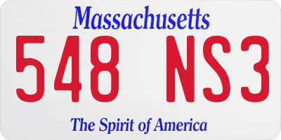 MA license plate 548NS3
