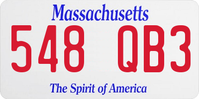 MA license plate 548QB3