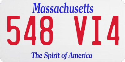 MA license plate 548VI4
