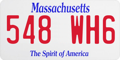 MA license plate 548WH6