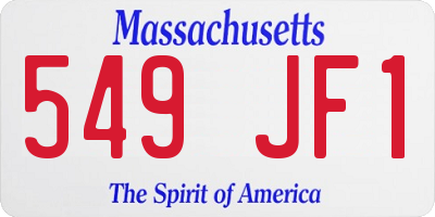 MA license plate 549JF1