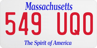 MA license plate 549UQ0