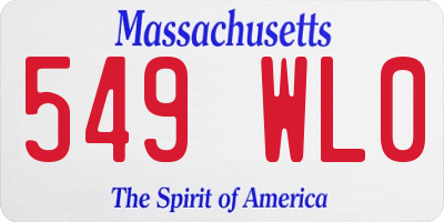 MA license plate 549WL0