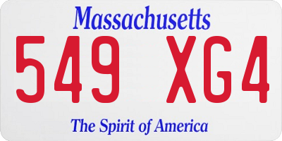 MA license plate 549XG4