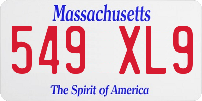 MA license plate 549XL9
