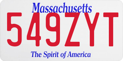 MA license plate 549ZYT