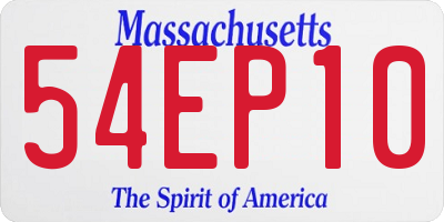 MA license plate 54EP10