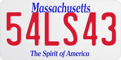 MA license plate 54LS43