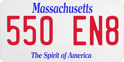 MA license plate 550EN8