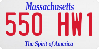 MA license plate 550HW1