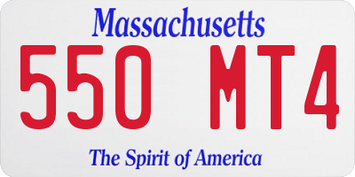 MA license plate 550MT4