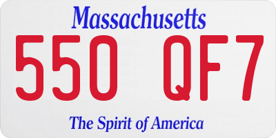 MA license plate 550QF7