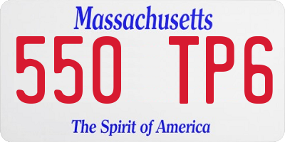 MA license plate 550TP6