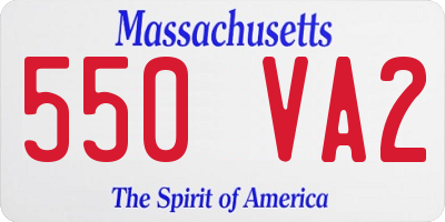 MA license plate 550VA2