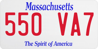 MA license plate 550VA7