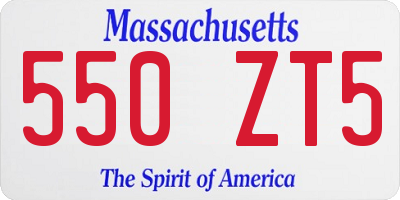 MA license plate 550ZT5
