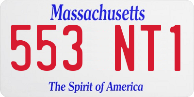 MA license plate 553NT1