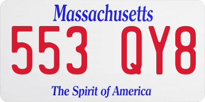 MA license plate 553QY8